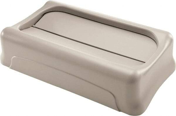 Rubbermaid - Rectangle Lid for Use with Rectangular Trash Cans - Beige, For Slim Jim Trash Cans - USA Tool & Supply