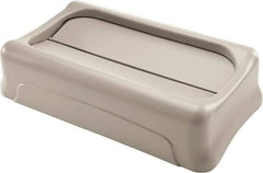 Rubbermaid - Rectangle Lid for Use with Rectangular Trash Cans - Beige, For Slim Jim Trash Cans - USA Tool & Supply