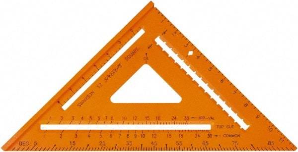 SAVAGE by SWANSON - 12" Blade Length x 12" Base Length, Rafter Square - 1/4" Graduation - USA Tool & Supply