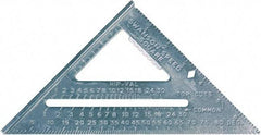 SAVAGE by SWANSON - 7" Blade Length x 7" Base Length, Aluminum Rafter Square - 1/8" Graduation - USA Tool & Supply