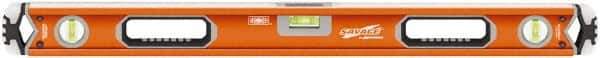 SAVAGE by SWANSON - 32" Long 3 Vial Box Beam Level - Aluminum, Orange - USA Tool & Supply