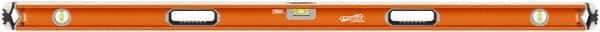 SAVAGE by SWANSON - 60" Long 3 Vial Box Beam Level - Aluminum, Orange - USA Tool & Supply