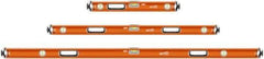 SAVAGE by SWANSON - 24" & 48" & 78" Long 3 Vial Box Beam Level - Aluminum, Orange - USA Tool & Supply