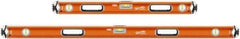 SAVAGE by SWANSON - 32" & 54" Long 3 Vial Box Beam Level - Aluminum, Orange - USA Tool & Supply