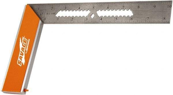 SAVAGE by SWANSON - 9" Blade Length, 9mm Base Length Aluminum & Stainless Steel (Blade) Square - USA Tool & Supply