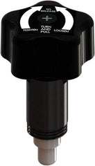 Made in USA - 3/8" Pin Diam, 0.47" Usable Length, Star Knob Handle Quick Release Pin - 3.69" OAL - USA Tool & Supply
