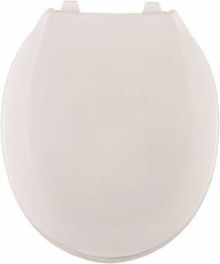 CENTOCO - 16-3/4 Inch Long, 2 Inch Inside Width, Polypropylene, Regular, Closed Front with Cover, Toilet Seat - 14 Inch Outside Width, Commercial, Hotel-Motel, Institutional Installation, White - USA Tool & Supply