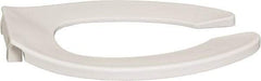 CENTOCO - 17.88 Inch Long, 1 Inch Inside Width, Polypropylene, Elongated, Open Front without Cover, Toilet Seat - 14 Inch Outside Width, Residential, Commercial, Health Care, Industrial, Institutional Installation, White - USA Tool & Supply