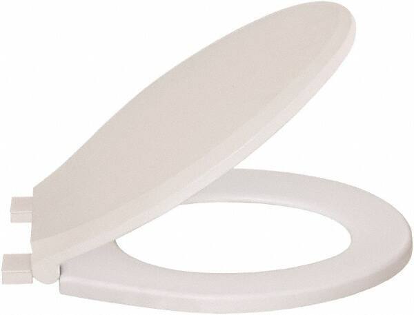 CENTOCO - 16-3/4 Inch Long, 1-3/4 Inch Inside Width, Polypropylene, Regular, Closed Front with Cover, Toilet Seat - 14 Inch Outside Width, Residential Installation, White - USA Tool & Supply