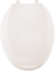 CENTOCO - 18.9 Inch Long, 2 Inch Inside Width, Polypropylene, Elongated, Closed Front with Cover, Toilet Seat - 14 Inch Outside Width, Residential, Commercial, Health Care, Industrial, Institutional Installation, White - USA Tool & Supply