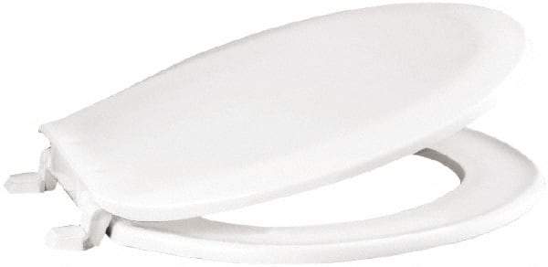 CENTOCO - 16.9 Inch Long, 2 Inch Inside Width, Polypropylene, Regular, Closed Front with Cover, Toilet Seat - 14 Inch Outside Width, Residential Installation, White - USA Tool & Supply