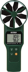 Extech - 0.2 to 30 m/Sec Air CFM, CMM Anemometer and Psychrometer - 140°F Max - USA Tool & Supply