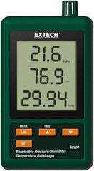 Extech - 32 to 122°F, 10 to 90% Humidity Range, Temp, Pressure Recorder - USA Tool & Supply