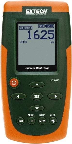 Extech - 24 VDC Max Voltage, Current Calibrator - LCD Display, +/-0.01% Basic DC Accuracy, AA and AC Adapter Power Supply - USA Tool & Supply