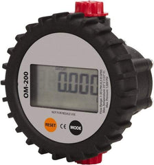 PRO-LUBE - 1/2" FNPT Port Oval Gear Flowmeter with Local Display - 1000 Max psi, 0.3 to 8 GPM, Aluminum - USA Tool & Supply