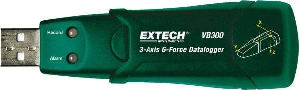 Extech - USB Datalogger - 3.6 Volt Lithium Battery, 18G 3-AXIS - USA Tool & Supply