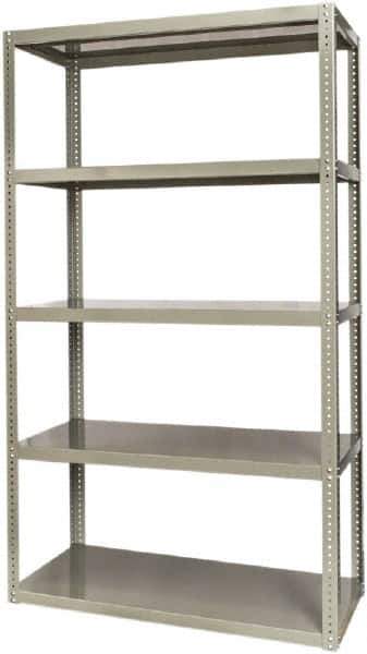 Hallowell - 5 Shelf Starter High-Capacity Open Steel Shelving - 2,500 Lb Capacity, 48" Wide x 84" High x 24" Deep, Gray - USA Tool & Supply