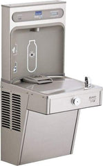 ELKAY - 8 GPH Cooling Capacity Barrier Free Wall Mounted Water Cooler & Fountain - Bottle Filling, 20 to 105 psi, 0.20 hp, Stainless Steel - USA Tool & Supply