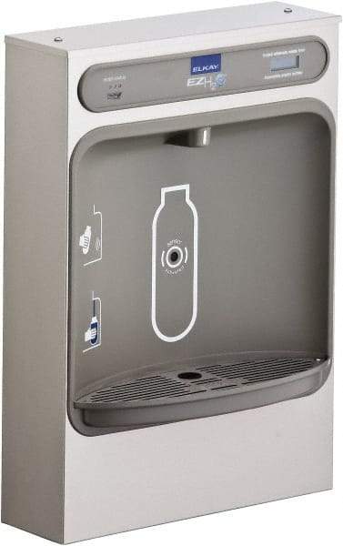 ELKAY - 8 GPH Cooling Capacity Surface Mount Water Cooler & Fountain - Bottle Filling, 20 to 105 psi, 0.20 hp, Stainless Steel - USA Tool & Supply