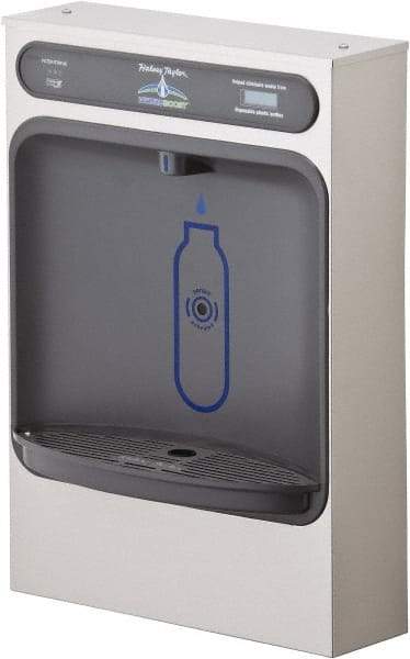 Halsey Taylor - 8 GPH Cooling Capacity Surface Mount Water Cooler & Fountain - Bottle Filling, 20 to 105 psi, 0.20 hp, Stainless Steel - USA Tool & Supply
