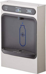 Halsey Taylor - 8 GPH Cooling Capacity Surface Mount Water Cooler & Fountain - Bottle Filling, 20 to 105 psi, 0.20 hp, Stainless Steel - USA Tool & Supply