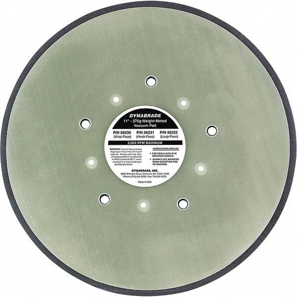 Dynabrade - 11" Diam Disc Backing Nonvacuum/Vacuum Replacement Pad - Medium Density, 3,000 RPM - USA Tool & Supply