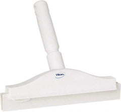 Vikan - 10" Rubber Blade Floor Squeegee - Double Edge, White, Plastic Holder - USA Tool & Supply