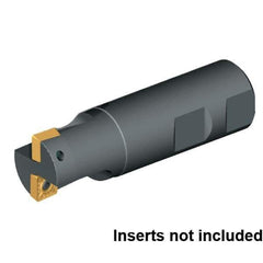 Kennametal - 1" Cut Diam, 1" Shank Diam, 3-1/2" OAL, Indexable Square Shoulder End Mill - Weldon Shank, 0° Lead Angle - USA Tool & Supply