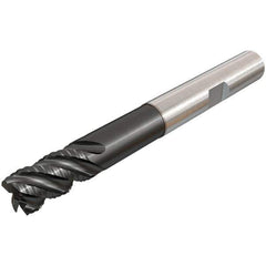 Iscar - 10mm Diam, Coarse Pitch, 15mm LOC, 4 Flute Solid Carbide 45° Corner Chamfer Roughing End Mill - TiAlN Finish, 80mm OAL, 10mm Shank Diam, Single End, Centercutting, 45° Helix - USA Tool & Supply