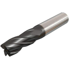 Iscar - 7.5mm, 20mm LOC, 8mm Shank Diam, 63mm OAL, 4 Flute, Solid Carbide Square End Mill - Single End, TiAlN Finish, Spiral Flute, 30° Helix, Centercutting, Right Hand Cut, Right Hand Flute - USA Tool & Supply