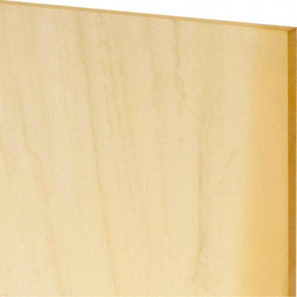 Made in USA - 1/8" Thick x 12" Wide x 1' Long, Polyurethane Sheet - Natural, 80A Hardness, ±0.010 Tolerance - USA Tool & Supply