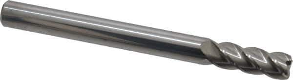 Accupro - 3/8", 4 Flute, Single End, Solid Carbide, 0.045" Corner Radius End Mill - 4" OAL, 40° Helix, Right Hand Flute, 1" LOC, Right Hand Cut - USA Tool & Supply