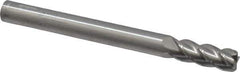 Accupro - 3/8", 4 Flute, Single End, Solid Carbide, 0.06" Corner Radius End Mill - 4" OAL, 40° Helix, Right Hand Flute, 1" LOC, Right Hand Cut - USA Tool & Supply