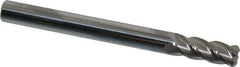 Accupro - 3/8", 4 Flute, Single End, Solid Carbide, 0.09" Corner Radius End Mill - 4" OAL, 40° Helix, Right Hand Flute, 1" LOC, Right Hand Cut - USA Tool & Supply