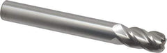 Accupro - 1/2", 4 Flute, Single End, Solid Carbide, 1/8" Corner Radius End Mill - 4" OAL, 40° Helix, Right Hand Flute, 1" LOC, Right Hand Cut - USA Tool & Supply