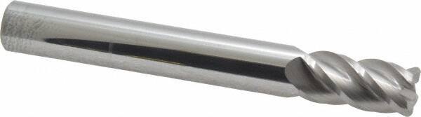 Accupro - 1/2", 4 Flute, Single End, Solid Carbide, 0.06" Corner Radius End Mill - 4" OAL, 40° Helix, Right Hand Flute, 1" LOC, Right Hand Cut - USA Tool & Supply