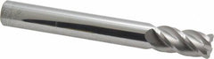 Accupro - 1/2", 4 Flute, Single End, Solid Carbide, 0.06" Corner Radius End Mill - 4" OAL, 40° Helix, Right Hand Flute, 1" LOC, Right Hand Cut - USA Tool & Supply