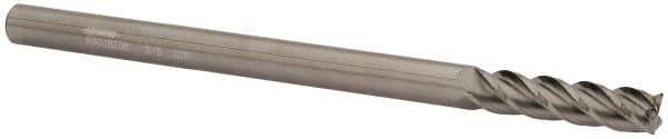 Accupro - 3/8", 4 Flute, Single End, Solid Carbide, 0.02" Corner Radius End Mill - 6" OAL, 40° Helix, Right Hand Flute, 1-1/2" LOC, Right Hand Cut - USA Tool & Supply