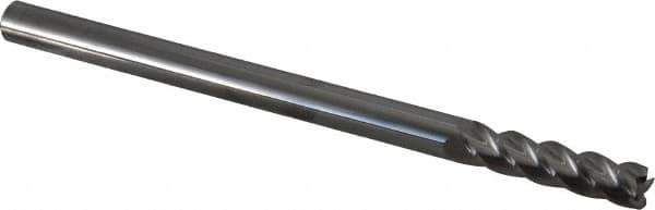 Accupro - 3/8", 4 Flute, Single End, Solid Carbide, 0.03" Corner Radius End Mill - 6" OAL, 40° Helix, Right Hand Flute, 1-1/2" LOC, Right Hand Cut - USA Tool & Supply