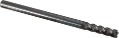 Accupro - 3/8", 4 Flute, Single End, Solid Carbide, 0.03" Corner Radius End Mill - 6" OAL, 40° Helix, Right Hand Flute, 1-1/2" LOC, Right Hand Cut - USA Tool & Supply