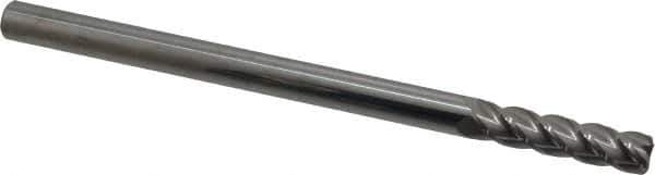 Accupro - 3/8", 4 Flute, Single End, Solid Carbide, 0.045" Corner Radius End Mill - 6" OAL, 40° Helix, Right Hand Flute, 1-1/2" LOC, Right Hand Cut - USA Tool & Supply