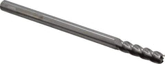 Accupro - 3/8", 4 Flute, Single End, Solid Carbide, 0.09" Corner Radius End Mill - 6" OAL, 40° Helix, Right Hand Flute, 1-1/2" LOC, Right Hand Cut - USA Tool & Supply