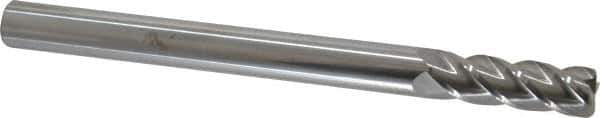 Accupro - 1/2", 4 Flute, Single End, Solid Carbide, 0.06" Corner Radius End Mill - 6" OAL, 40° Helix, Right Hand Flute, 1-1/2" LOC, Right Hand Cut - USA Tool & Supply