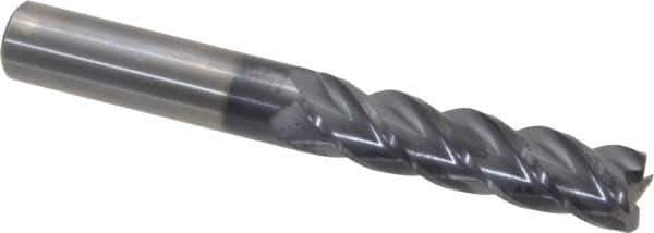 Accupro - 1/2", 4 Flute, Single End, Solid Carbide, 0.03" Corner Radius End Mill - 4" OAL, 40° Helix, Right Hand Flute, 2" LOC, Right Hand Cut - USA Tool & Supply