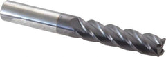 Accupro - 1/2", 4 Flute, Single End, Solid Carbide, 0.045" Corner Radius End Mill - 4" OAL, 40° Helix, Right Hand Flute, 2" LOC, Right Hand Cut - USA Tool & Supply