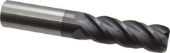 Accupro - 1", 4 Flute, Single End, Solid Carbide, 1/8" Corner Radius End Mill - 6" OAL, 40° Helix, Right Hand Flute, 3" LOC, Right Hand Cut - USA Tool & Supply