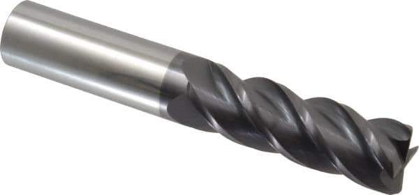 Accupro - 1", 4 Flute, Single End, Solid Carbide, 0.045" Corner Radius End Mill - 6" OAL, 40° Helix, Right Hand Flute, 3" LOC, Right Hand Cut - USA Tool & Supply