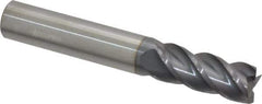 Accupro - 5/16", 4 Flute, Single End, Solid Carbide, 0.09" Corner Radius End Mill - 4" OAL, 40° Helix, Right Hand Flute, 1-5/8" LOC, Right Hand Cut - USA Tool & Supply