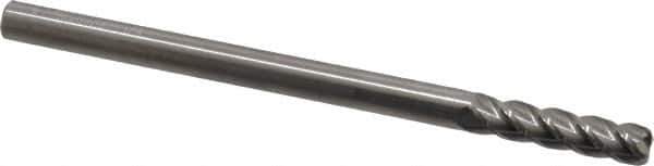 Accupro - 3/8", 4 Flute, Single End, Solid Carbide, 1/8" Corner Radius End Mill - 4" OAL, 40° Helix, Right Hand Flute, 1-3/4" LOC, Right Hand Cut - USA Tool & Supply
