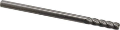 Accupro - 3/8", 4 Flute, Single End, Solid Carbide, 1/8" Corner Radius End Mill - 4" OAL, 40° Helix, Right Hand Flute, 1-3/4" LOC, Right Hand Cut - USA Tool & Supply